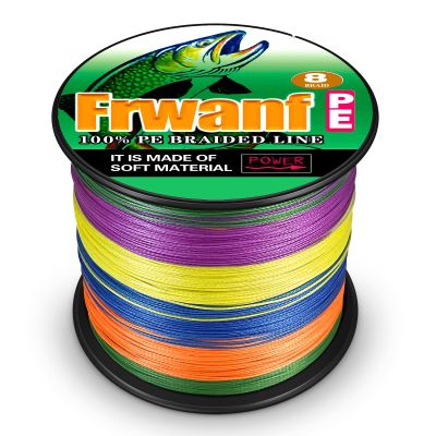 Frwanf 8 Strands Braided Fishing Line Unmatched Tensile Strength 100% PE Braided Line-Abrasion Resistant-No Stretch-Fishing String for Saltwater and Freshwater
