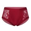 Loodgao Women's Sexy Floral Lace High Waist Boyshorts Underwear Cheeky High Cut Underpants Ruched Bikini Bottoms Red S view 1