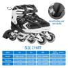 Adjustable Inline Skates for Boys, Blades Roller Skates for Kids Ages 8-12, Roller Skates with All Light up Wheels for Youth, Black White view 4