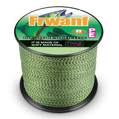 Frwanf Braided Fishing Line 8 Strands Super Strong PE Fishing String ExtremePower Fishing Braid Line for Saltwater and Fresh Water 10LB Test 100M/109Yards Black and Yellow