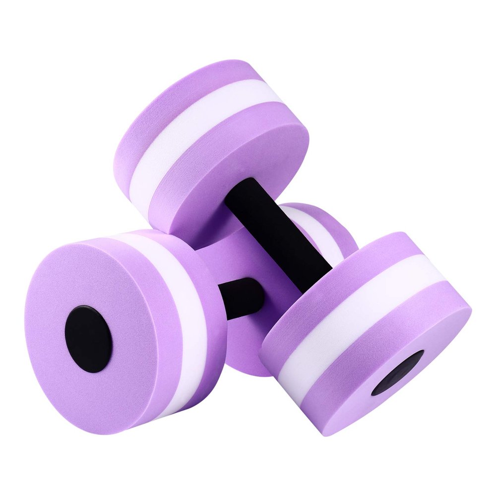 2 Pcs Aquatic Dumbbells Exercise Water Dumbbells Pool EVA Barbells Floating Water for Kids Adults Swimming Training Sport