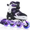 Adjustable Inline Skates for Girls, Girls Roller Skates with All Light up Wheels for Big Kids, Purple, Size 10 11 12 13 view 1