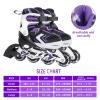 Adjustable Inline Skates for Girls, Girls Roller Skates with All Light up Wheels for Big Kids, Purple, Size 10 11 12 13 view 4