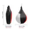HEYJUDY Leather Speed Bag Adult Boxing Bag Boxing Speed Balloon Heavy Duty Leather Hanging Swivel Punch Ball for Boxing Muay Thai Fitness or Fighting Sport Training, Black and White Red view 2