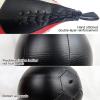 HEYJUDY Leather Speed Bag Adult Boxing Bag Boxing Speed Balloon Heavy Duty Leather Hanging Swivel Punch Ball for Boxing Muay Thai Fitness or Fighting Sport Training, Black and White Red view 4