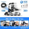Adjustable Inline Skates for Boys, Blades Roller Skates with All Light up Wheels for Big Kids, Black, Size 1 2 3 4 view 4