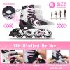 Adjustable Inline Skates for Girls, Girls Roller Skates with All Light up Wheels for Big Kids, Pink, Size 1 2 3 4 view 4