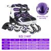 Adjustable Inline Skates for Girls, Girls Roller Skates for Kids Ages 8-12, Roller Skates with All Light up Wheels for Youth, Purple view 4