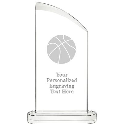 10" Basketball Aspiration Crystal Award, Personalized Basketball Crystal Trophy, Add Your Own Engraving Included, Prime