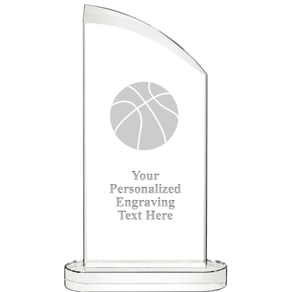 10" Basketball Aspiration Crystal Award, Personalized Basketball Crystal Trophy, Add Your Own Engraving Included, Prime