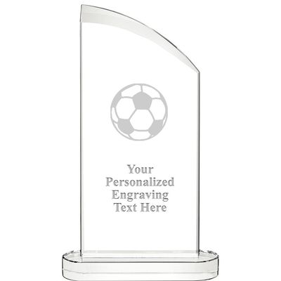 10" Soccer Ball Aspiration Crystal Award, Personalized Soccer Ball Crystal Trophy, Add Your Own Engraving Included, Prime