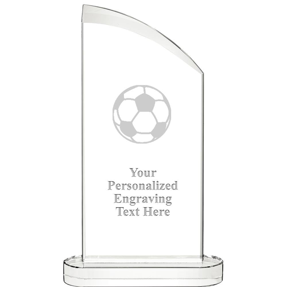 10" Soccer Ball Aspiration Crystal Award, Personalized Soccer Ball Crystal Trophy, Add Your Own Engraving Included, Prime