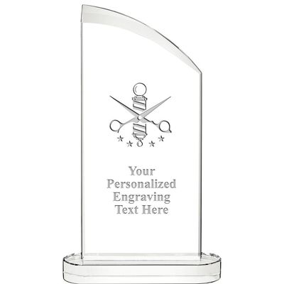 10" Barber Aspiration Crystal Award, Personalized Barber Crystal Trophy, Add Your Own Engraving Included, Prime