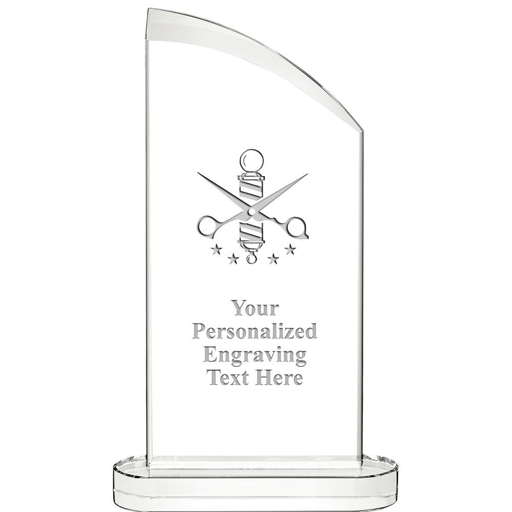 10" Barber Aspiration Crystal Award, Personalized Barber Crystal Trophy, Add Your Own Engraving Included, Prime