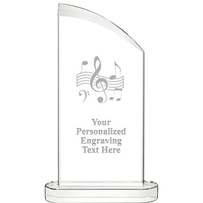 10" Music Aspiration Crystal Award, Personalized Music Crystal Trophy, Add Your Own Engraving Included, Prime