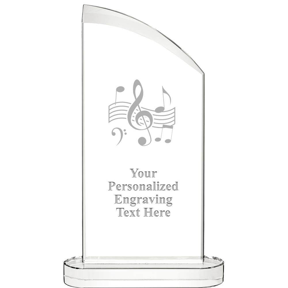 10" Music Aspiration Crystal Award, Personalized Music Crystal Trophy, Add Your Own Engraving Included, Prime