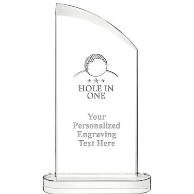 10" Hole in One Aspiration Crystal Award, Personalized Hole in One Crystal Trophy, Add Your Own Engraving Included, Prime