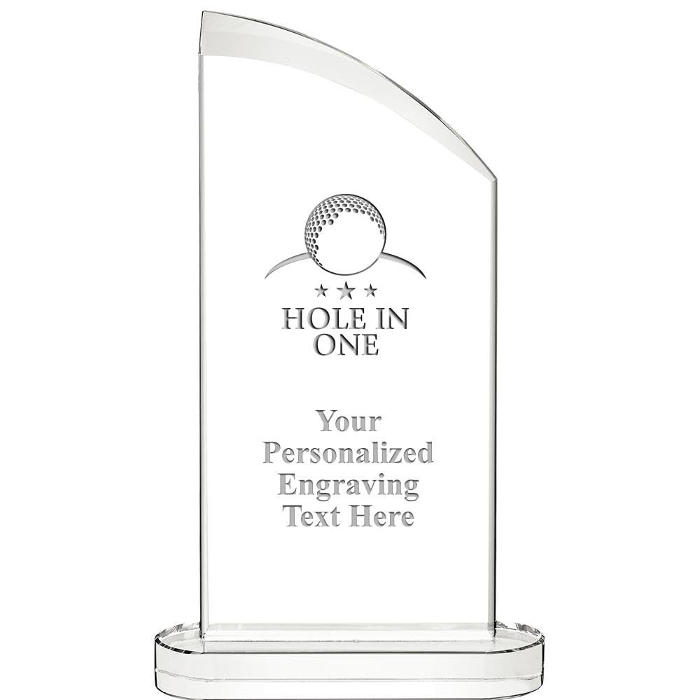 10" Hole in One Aspiration Crystal Award, Personalized Hole in One Crystal Trophy, Add Your Own Engraving Included, Prime