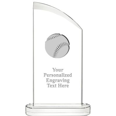 10" Baseball Aspiration Crystal Award, Personalized Baseball Crystal Trophy, Add Your Own Engraving Included, Prime