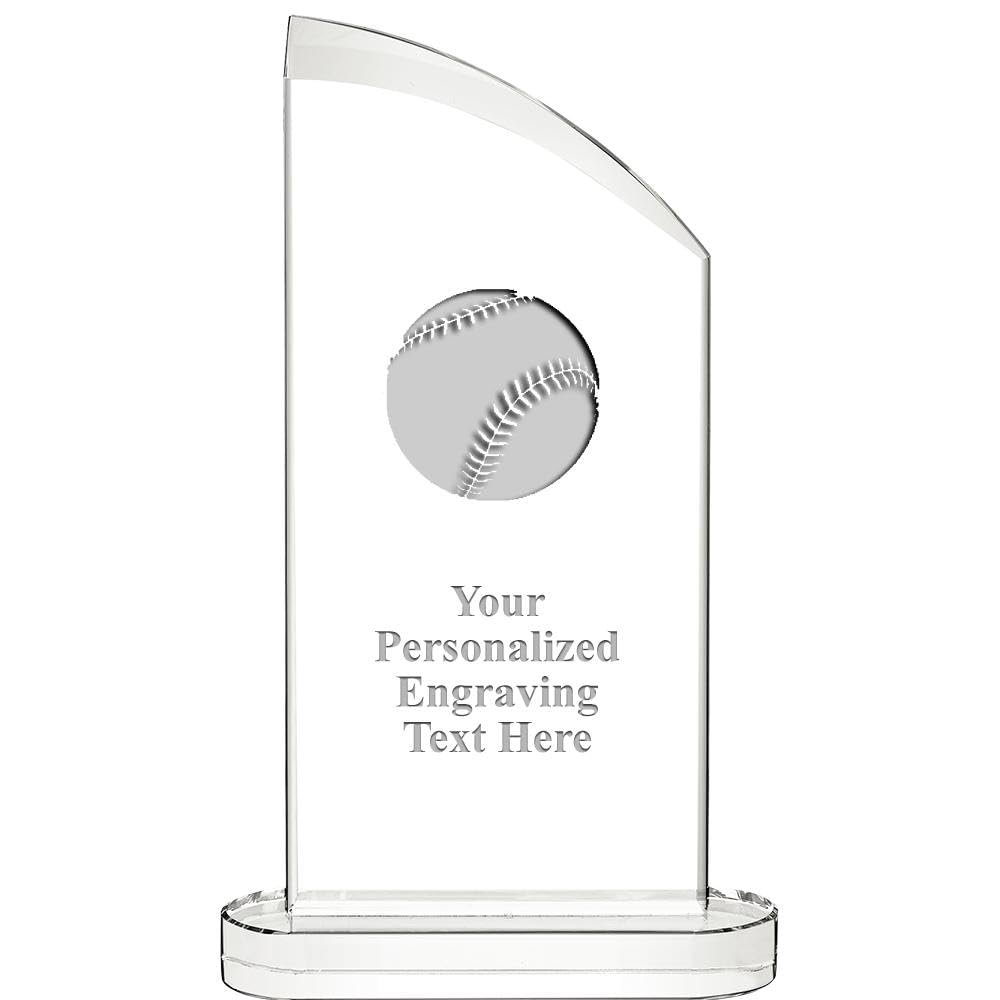 10" Baseball Aspiration Crystal Award, Personalized Baseball Crystal Trophy, Add Your Own Engraving Included, Prime