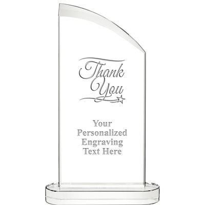 10" Thank You Aspiration Crystal Award, Personalized Thank You Crystal Trophy, Add Your Own Engraving Included, Prime