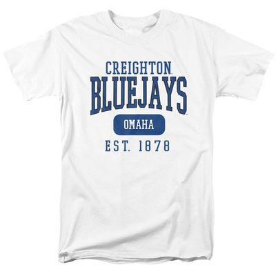 Creighton University Official Founded Date Unisex Adult T-Shirt, White, 5X-Large