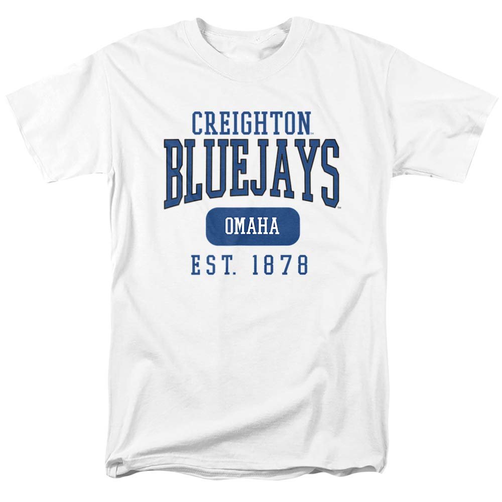 Creighton University Official Founded Date Unisex Adult T-Shirt, White, 5X-Large
