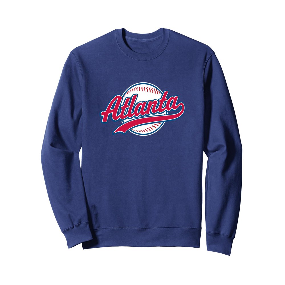 Atlanta Tee Vintage Baseball Throwback Retro Design Sweatshirt