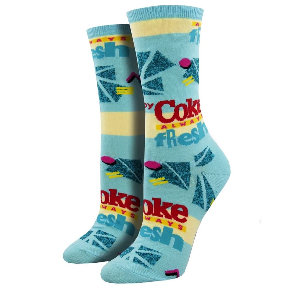 Always Fresh Coke One Size Fits Most Blue Ladies Socks