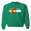 Go All Out XXX-Large Kelly Adult Distressed Colorado Flag Rocky Mountains Sweatshirt Crewneck view 1