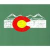 Go All Out XXX-Large Kelly Adult Distressed Colorado Flag Rocky Mountains Sweatshirt Crewneck view 2