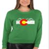 Go All Out XXX-Large Kelly Adult Distressed Colorado Flag Rocky Mountains Sweatshirt Crewneck view 3