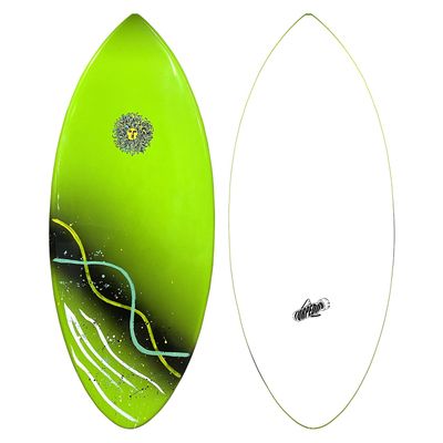 KONA SURF CO. Torpedo Epoxy Skimboard for Kids and Adults in Lime sz:45in