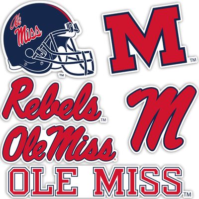 Desert Cactus University of Mississippi Sticker Rebels Ole Miss U of M Vinyl Decals Laptop Water Bottle Car Scrapbook Sheet T2 (Type 2)