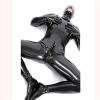 GLFQMen's Black Shiny Patent Leather Cat Suit Full Body Men Sexy Tight Zipper Jumpsuit Rubber Clothing (XL), X-Large view 2