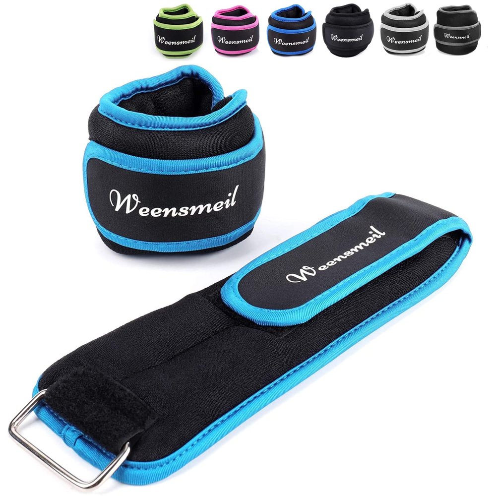 Ankle Weights, 10 LBS 1 Pair (5 LB Each Weight) Wrist Leg Arm Weights for Women Men Kids, Strength Training Weighted with Adjustable Strap for Jogging, Gym Workout, Aerobics, Physical Therapy(Sku