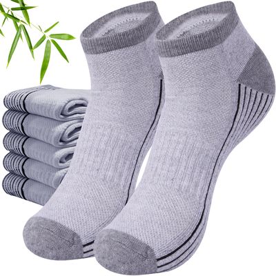 Sunew 6 Pairs Golf Viscose Bamboo Socks Women,Ankle Wicking No Blister Cushioned Hiking Trekking Ankle Breathable Comfort Tennis Low Cut Socks with Arch Support Gray M