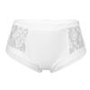 Hansber Women's High Waist Floral Lace Boy Shorts Underwear Ruched Back Bottoms Activewear Swimwear White S view 1