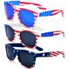 Donse 3 Pairs American Flag Sunglasses, 4th of July Decorations Frame Sunglasses for Women Men Teens, Patriotic Party Favors Supplies Independence Day Memorial Day Decorations 4th of July Accessories view 1