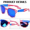Donse 3 Pairs American Flag Sunglasses, 4th of July Decorations Frame Sunglasses for Women Men Teens, Patriotic Party Favors Supplies Independence Day Memorial Day Decorations 4th of July Accessories view 4