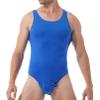 YONGHS Men's Bodysuit Body Shaper One Piece Press Crotch High Cut Thong Shirt Leotard Romper Navy_Blue X-Large view 1