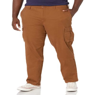 Amazon Essentials Men's Straight-Fit Stretch Cargo Pant (Available in Big & Tall), Light Brown, 34W x 32L