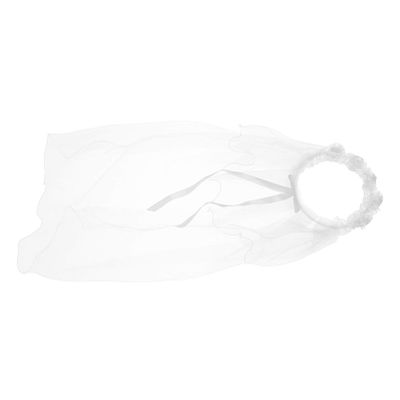 Flybloom Sweet Girl Veil Children'S Lace Veil Wreath Headdress For Birthday Wedding Prom Party(White)