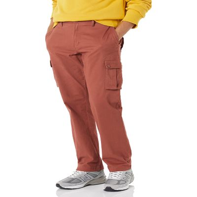 Amazon Essentials Men's Straight-Fit Stretch Cargo Pant (Available in Big & Tall), Clay, 28W x 30L