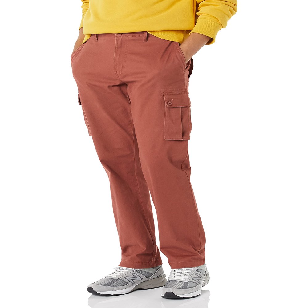 Amazon Essentials Men's Straight-Fit Stretch Cargo Pant (Available in Big & Tall), Clay, 28W x 30L