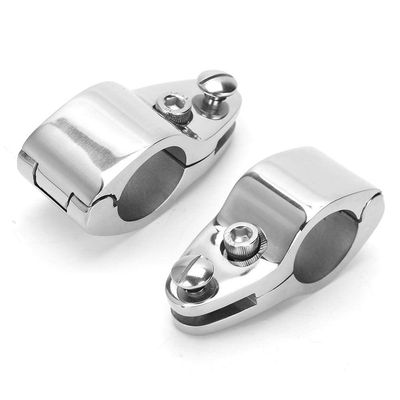 Acouto Marine Bimini top Hardware, Stainless Bimini Hardware, 2pcs Marine Jaw Slides Stainless Steel Boat Marine Hinged Upper Jaw Slide Hardware Fittings Bimini Top Hinge Rail
