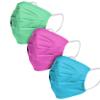 FOCO Standard Reusable Washable Breathable Cloth Fashion Mask, Solid Pastel Colors Pleated Face Cover 3-Pack, Adult view 1