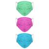 FOCO Standard Reusable Washable Breathable Cloth Fashion Mask, Solid Pastel Colors Pleated Face Cover 3-Pack, Adult view 2