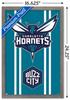 Trends International NBA Charlotte Hornets - Logo 20 Wall Poster, 22.4L x 14.7W, Barnwood Framed Version view 3