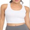 Porvike Sports Crop Tank Tops for Women Cropped Athletic Yoga Tops Racerback Running Tanks Cotton Workout Shirts Sleeveless Undershirts Exercise Gym Clothes 3 Pack Black White Pink L view 2